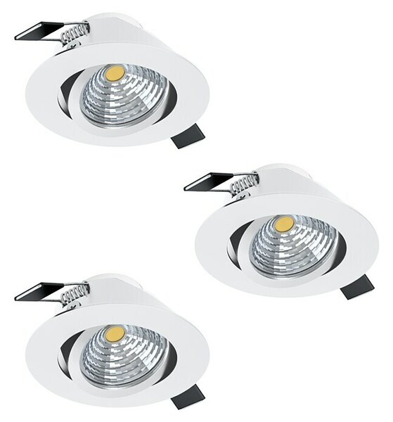 Eglo LED vgradna svetilka Saliceto (Toplo bela, Premer: 8,8 cm, Bela, 3 kos)