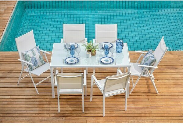 Sunfun Vrtna miza Petra (Do x Š x V: 90 x 90 x 75 cm, Bela)