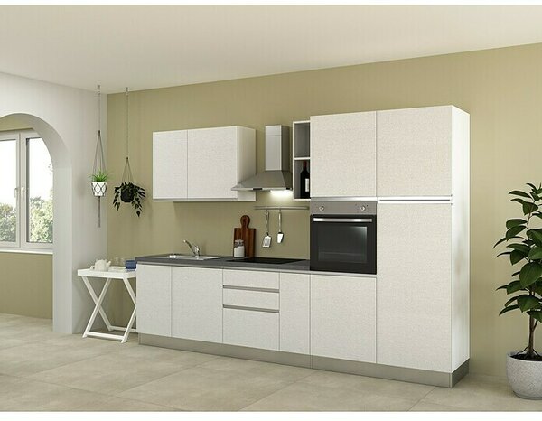 Marinelli Cucine Predsestavljena kuhinja Gemma (Širina: 315 cm, Bela, Z električnimi napravami, Pomivalno korito na levi strani)
