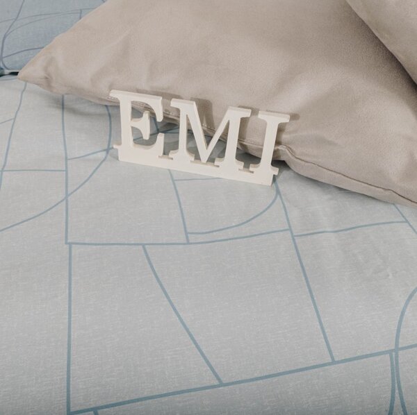 Posteljnina Velur modra saten EMI