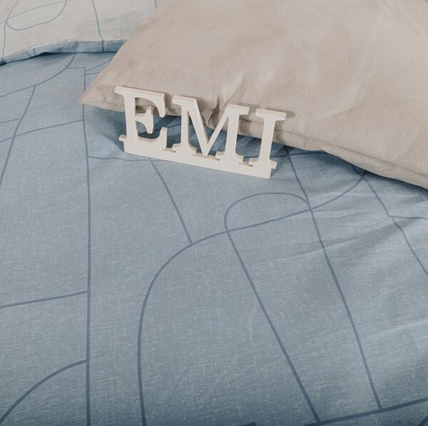 Posteljnina Velur modra saten EMI