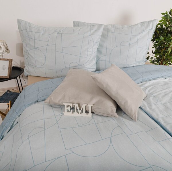 Posteljnina Velur modra saten EMI