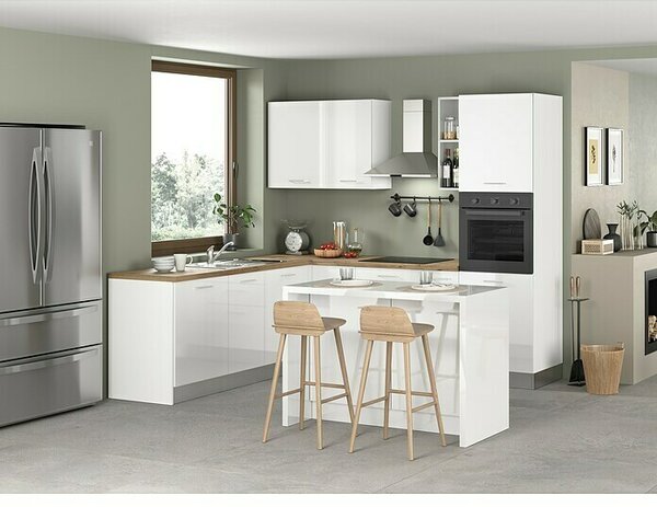 Marinelli Cucine Predsestavljena kotna kuhinja Astrea (Š x G: 250 x 160 cm, Z električnimi napravami, Umivalnik levo)