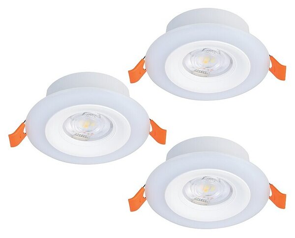Eglo Set okroglih LED vgradnih svetilk Calogne (3,8 W, Bela, RGBW)