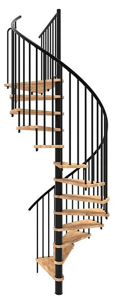Minka Spiralno stopnišče Spiral Smart (Premer: 120 cm, Črna, Barva stopnice: Bukev, Višina nadstropja: 305 cm)