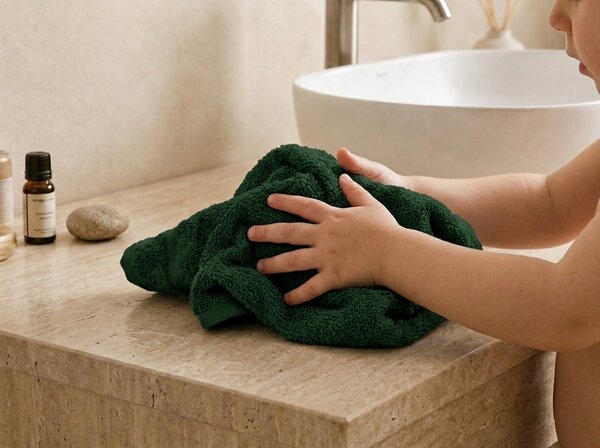 Brisača Classic mala temno zelena 30x50 cm, 100% bombaž