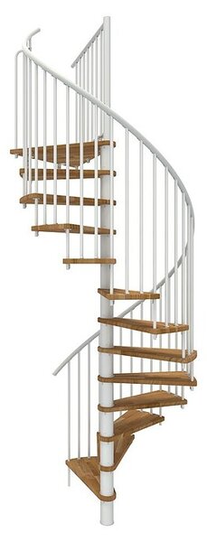 Minka Spiralno stopnišče Spiral Smart (Premer: 120 cm, Bela, Barva stopnice: Hrast, Višina nadstropja: 305 cm)