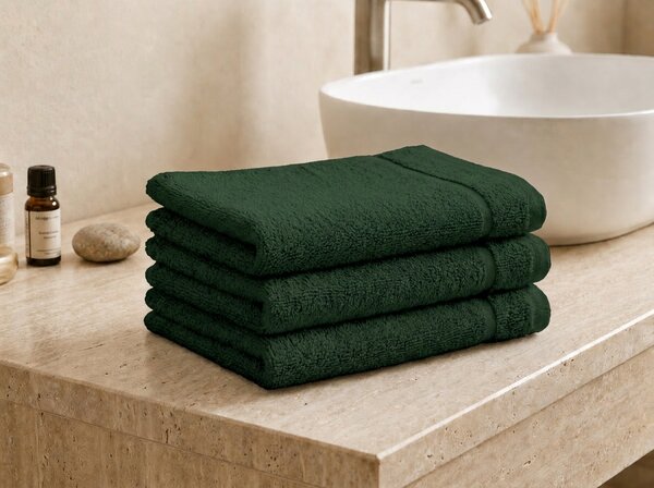 Brisača Classic mala temno zelena 30x50 cm, 100% bombaž