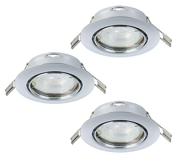 Eglo Set vgradnih svetilk Mazuby (5 W, Krom, Toplo bela)