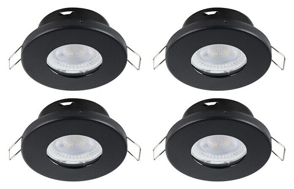 Eglo Set okroglih LED vgradnih svetilk Mazuby-LED 1 (5 W, Črna, Toplo bela)