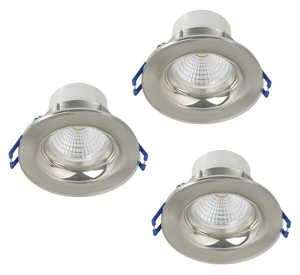 Eglo Set okroglih LED vgradnih svetilk Salabate (18 W, Nikelj, Nevtralno bela)