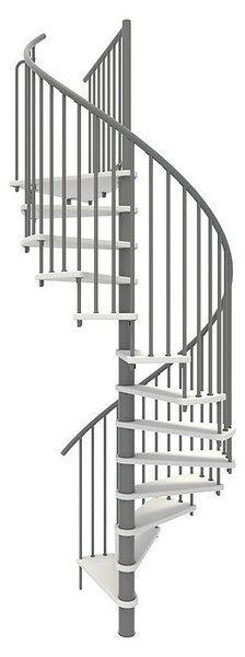Minka Spiralno stopnišče Spiral Smart (Premer: 120 cm, Siva, Barva stopnice: Bela, Višina nadstropja: 305 cm)