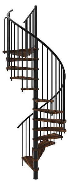Minka Spiralno stopnišče Spiral Smart (Premer: 120 cm, Črna, Barva stopnice: Oreh, Višina nadstropja: 305 cm)