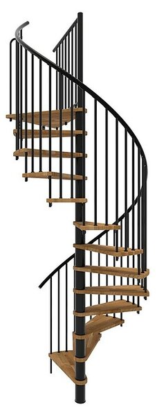 Minka Spiralno stopnišče Spiral Smart (Premer: 120 cm, Črna, Barva stopnice: Hrast, Višina nadstropja: 305 cm)