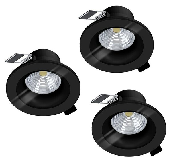 Eglo Set okroglih LED vgradnih svetilk Salabate (18 W, Črna, Nevtralno bela)