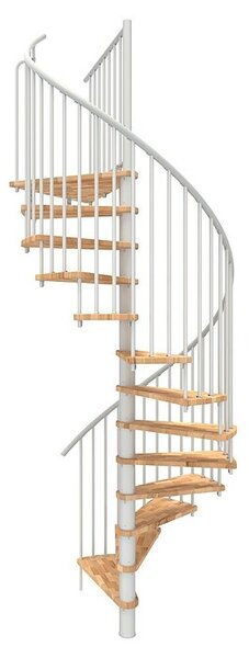 Minka Spiralno stopnišče Spiral Smart (Premer: 120 cm, Bela, Barva stopnice: Bukev, Višina nadstropja: 305 cm)