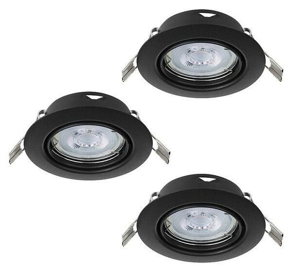 Eglo Set vgradnih svetilk Mazuby (5 W, Črna, Toplo bela)