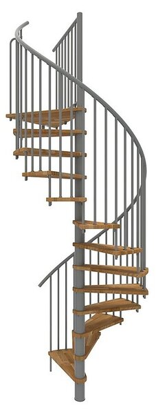 Minka Spiralno stopnišče Spiral Smart (Premer: 120 cm, Siva, Barva stopnice: Hrast, Višina nadstropja: 305 cm)