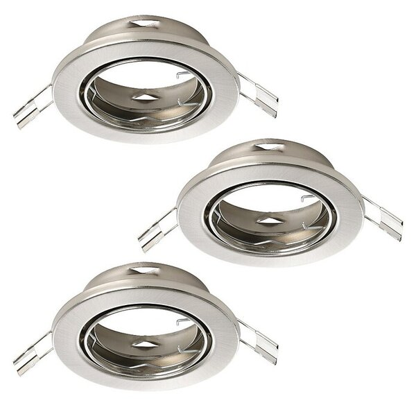 Eglo Set vgradnih svetilk Agulo 1 (105 W, Ø x V: 8,5 x 2,5 cm, Nikelj)