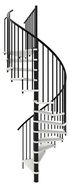 Minka Spiralno stopnišče Spiral Smart (Premer: 120 cm, Črna, Barva stopnice: Bela, Višina nadstropja: 305 cm)