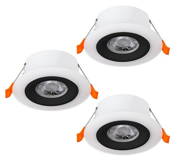 Eglo LED vgradni žaromet Calonge (Toplo bela, Premer: 10 cm, 3 kos, Črna)