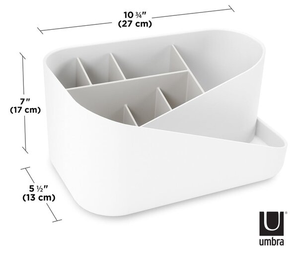 Bel plastičen kopalniški organizator za kozmetiko Glam – Umbra