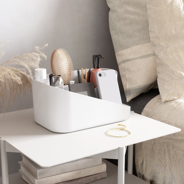 Bel plastičen kopalniški organizator za kozmetiko Glam – Umbra