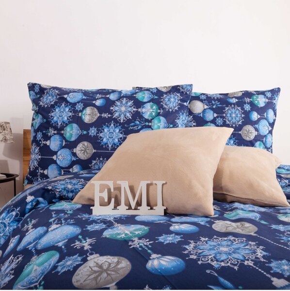 Božična bombažna posteljnina Magic blue EMI