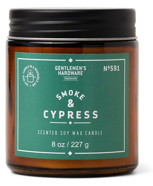 Dišeča sveča iz sojinega voska čas gorenja 48 h Smoke & Cypress – Gentlemen's Hardware