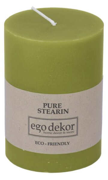 Zelena sveča Eco candles by Ego dekor Friendly, čas gorenja 37 h