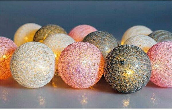 Tween Light LED svetlobna veriga Ball (Za notranjo uporabo, Barva svetlobe: Toplo bela, Število svetlobnih elementov: 20 kos, Na baterije, Barvni)