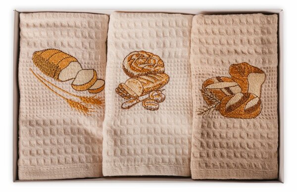 Vafeljaste kuhinjske krpe Bread set 3 kosi EMI