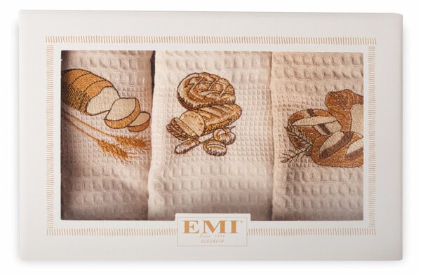 Vafeljaste kuhinjske krpe Bread set 3 kosi EMI