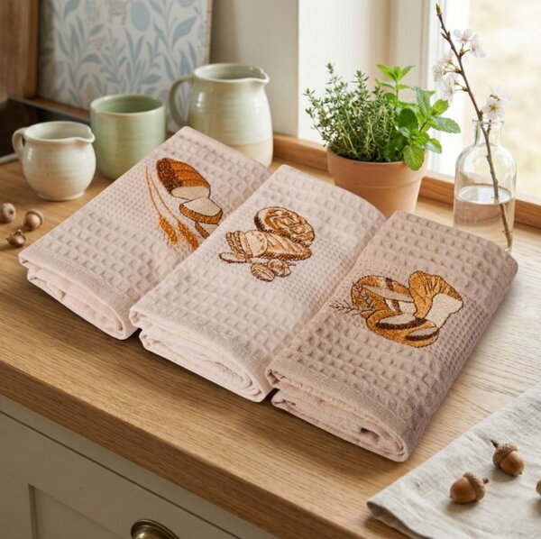 Vafeljaste kuhinjske krpe Bread set 3 kosi EMI