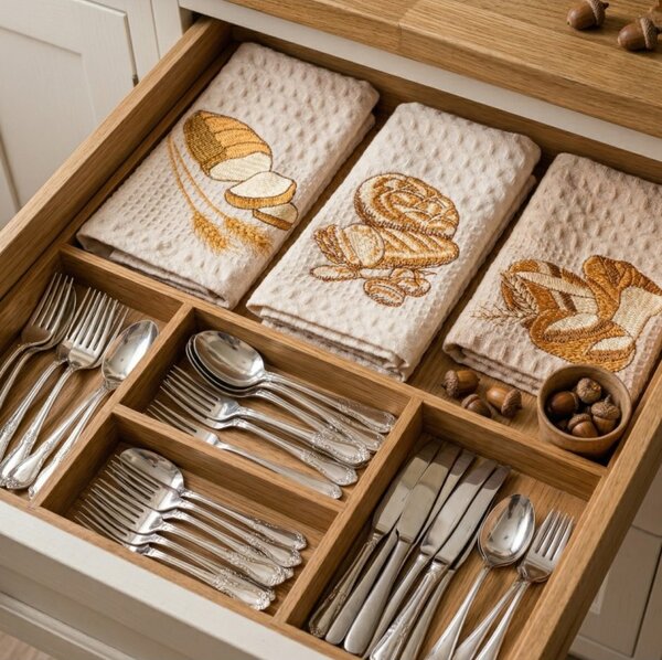 Vafeljaste kuhinjske krpe Bread set 3 kosi EMI