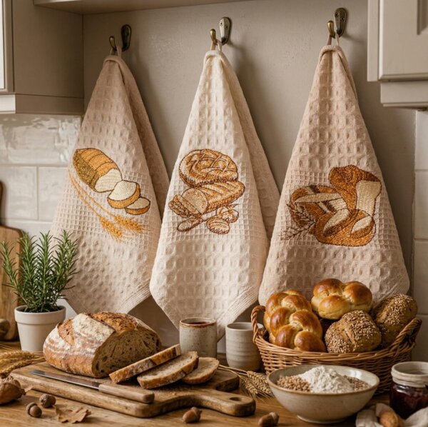 Vafeljaste kuhinjske krpe Bread set 3 kosi EMI