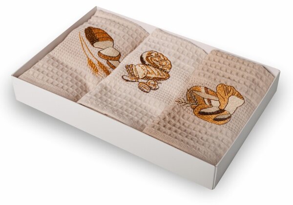 Vafeljaste kuhinjske krpe Bread set 3 kosi EMI