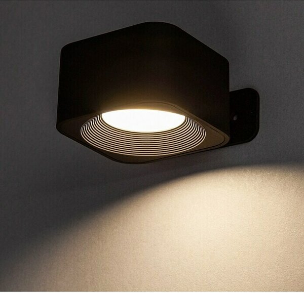 Lavida Akumulatorska stenska svetilka Mirano (Do x Š x V: 9,25 x 7,65 x 4,5 cm, 2 W, Črne barve, Večbarvno, Oglate oblike)