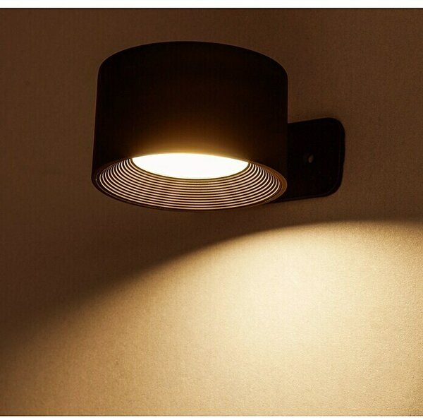 Lavida Akumulatorska stenska svetilka Novara (Do x Š x V: 9,25 x 7,6 x 4,5 cm, 2 W, Črne barve, Večbarvno, Okrogle oblike)