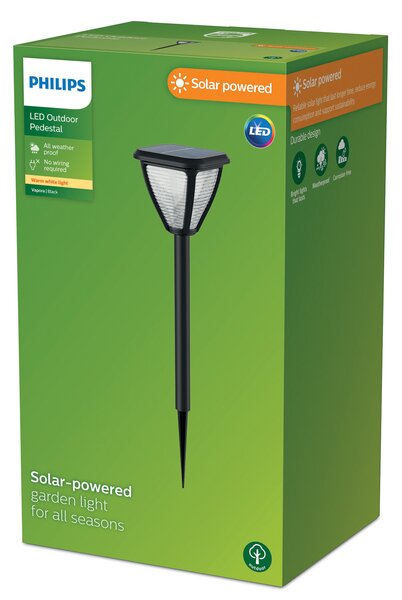 Philips LED sončna luč za osvetlitev talnega trna Vapora, Črna, Plastika, Sodobni, Zunanji reflektorji / zemeljski trn