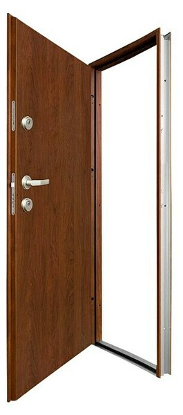 Jeklena zaščitna vrata Tango (800 x 2.000 mm, Smer odpiranja: Levo, Rjava)
