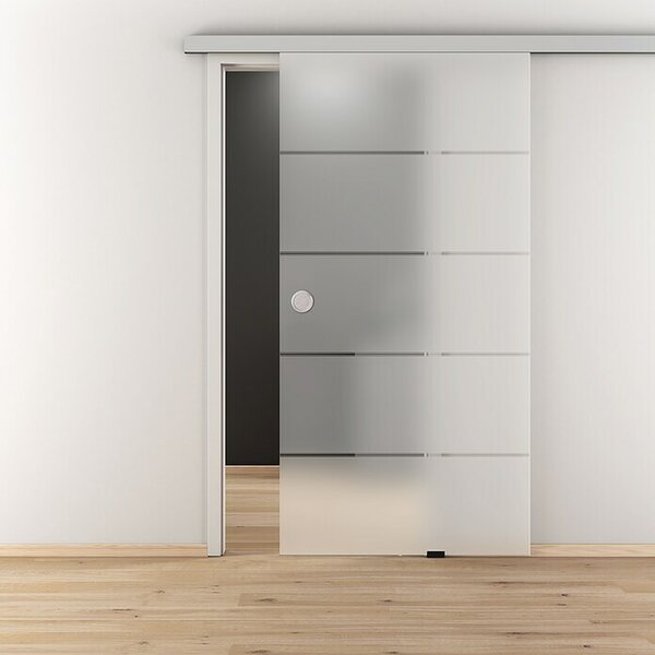 Diamond Doors Komplet drsnih vrat Jubidoor 6.1 (935 x 2.058 mm, Srebrna, Kaljeno varnostno steklo (ESG))