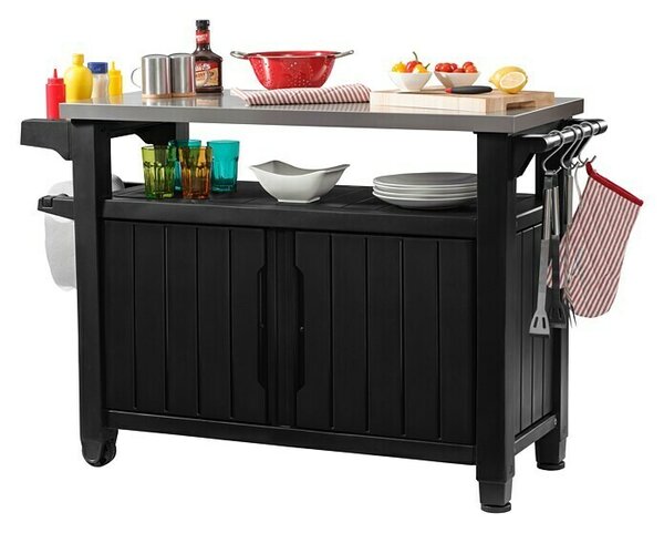 Keter Miza za postrežbo BBQ Unity XL (123,7 x 54 cm, Plastika, Rjave barve)