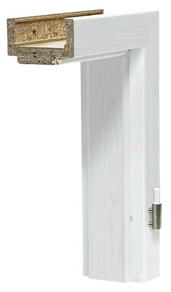 GetaDoor Lamineo Podboj za vrata GLN15 (650 x 2.000 mm, Debelina stene: 10 cm, Smer odpiranja: Desno, Bela/siva)