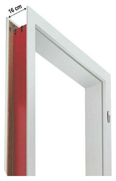 Doornite Podboj za vrata (650 x 2.000 mm, Debelina stene: 16 cm, Smer odpiranja: Desno, Bela)