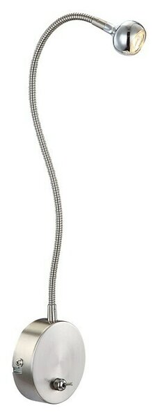 Globo Serpent LED stenska svetilka (3 W, Nikelj mat barve, prozorna, Toplo bela)