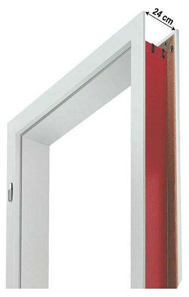 Doornite Podboj za vrata (750 x 2.000 mm, Debelina stene: 24 cm, Smer odpiranja: Levo, Bela)