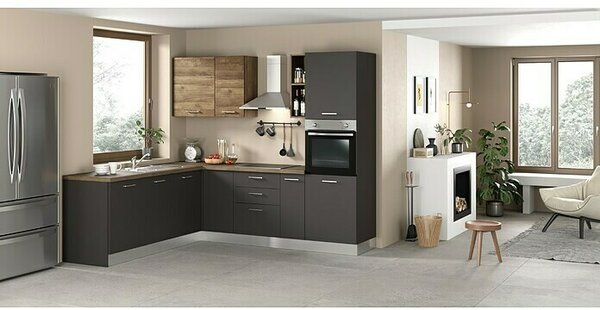Marinelli Cucine Predsestavljena kotna kuhinja Vega (Š x G: 250 x 225 cm, Z električnimi napravami, Umivalnik levo)