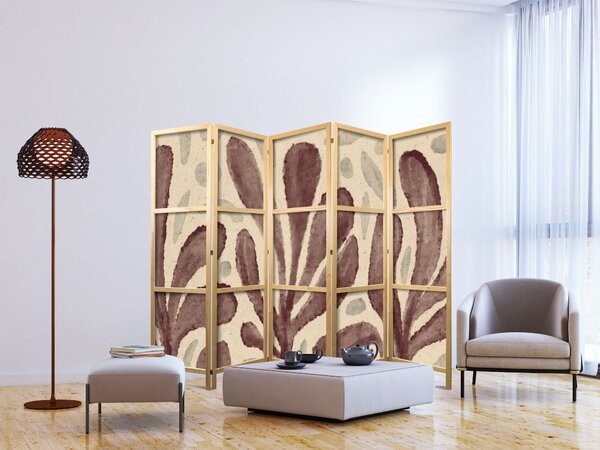 Japanski paravan - Waving Leaves - Irregular Plant Shapes in the Style of Matisse