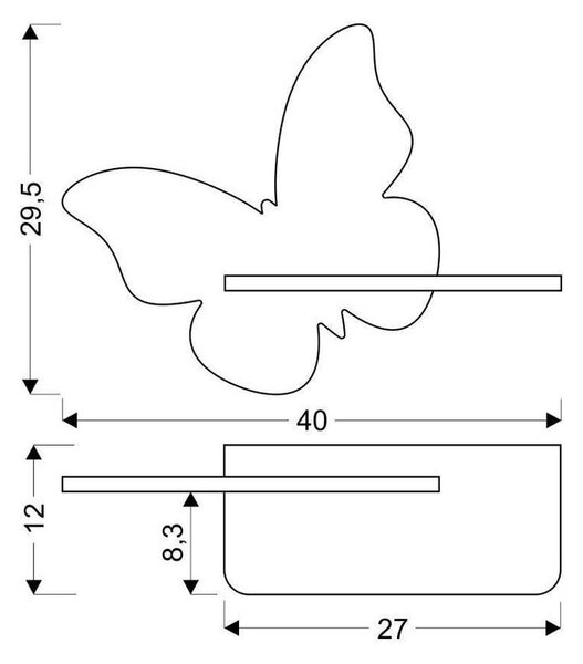 Rožnata otroška svetilka Butterfly – Candellux Lighting